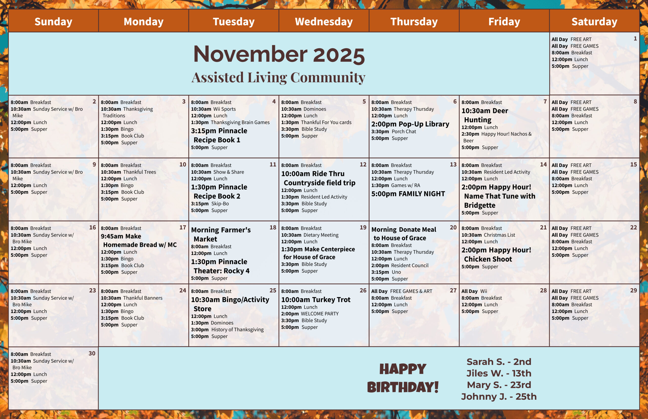 The Pinnacle of Southaven - Assisted Living and Memory Care - Assisted Living Events Calendar